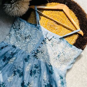 Mifra Noodle Strap Short Kurti Blue