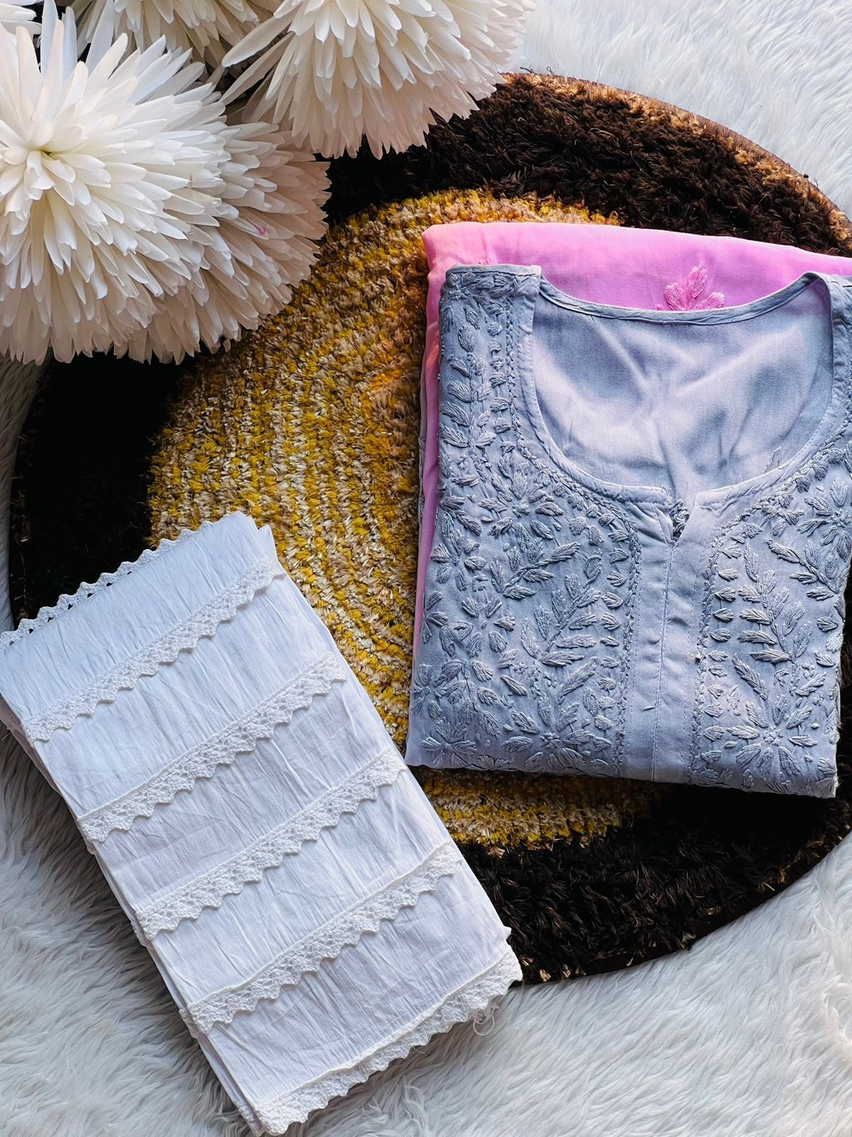 Safraa Ryon Dye Kurti-Blue Hazed