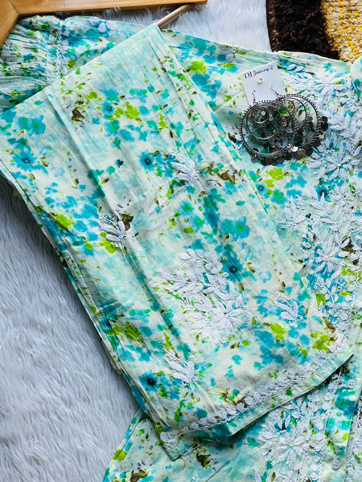 Sahar Printed Cord Set Blue 4