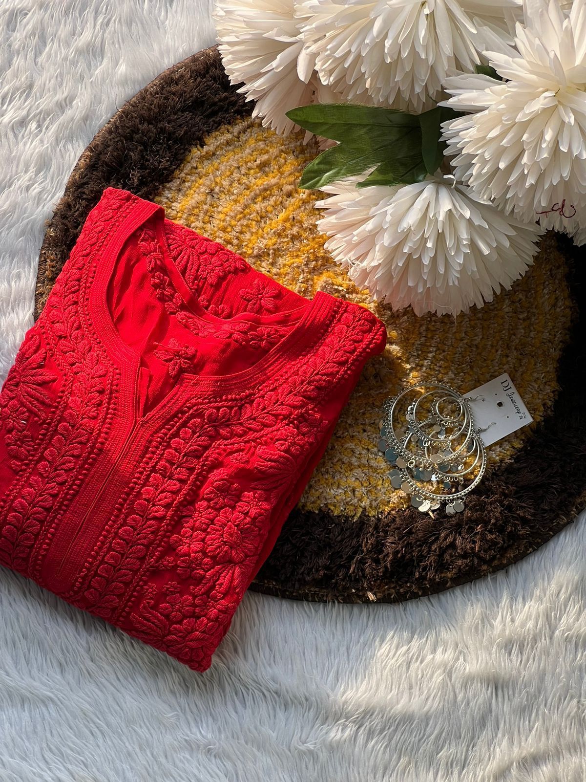 Sarah-Viscouse-Kurti-Red