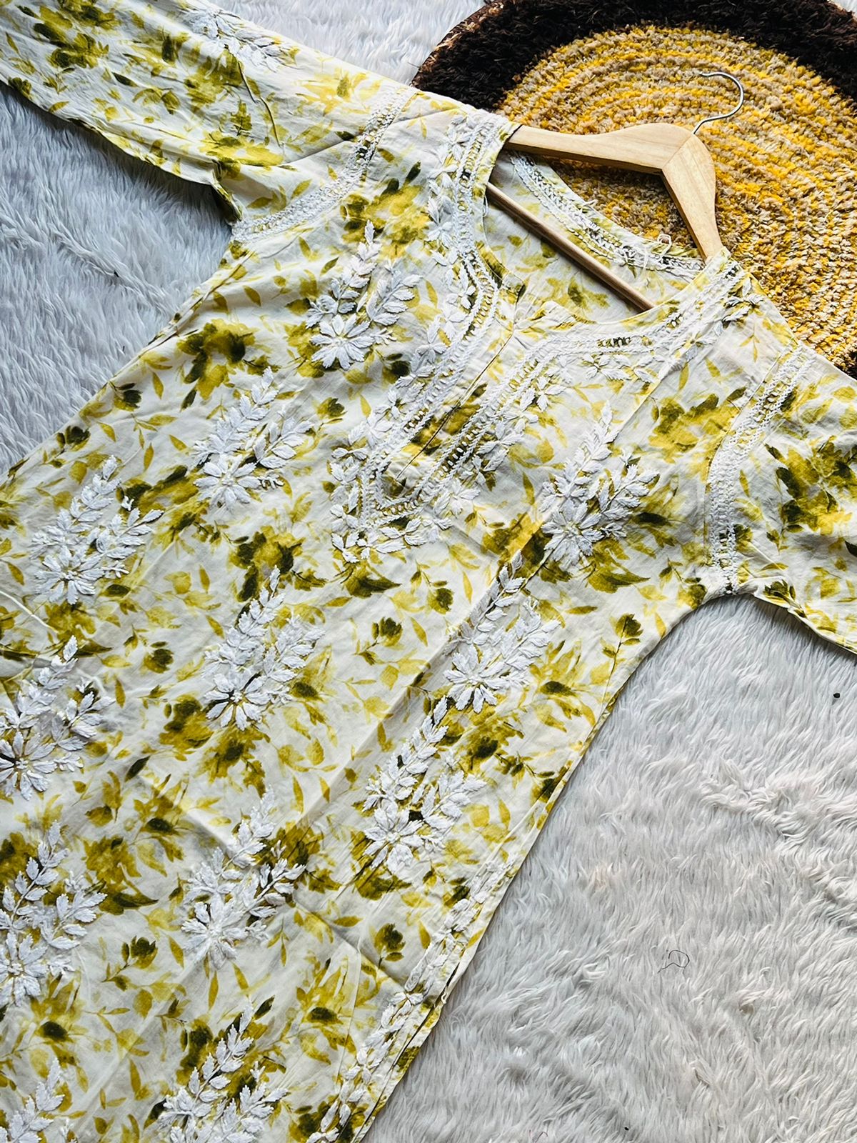 Farah Mal Printed Kurti Yellow 2