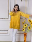 Zara Rayon Short Kurti Yellow
